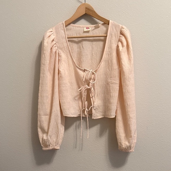Levi's Tops - Levi’s Fawn Tie Blouse